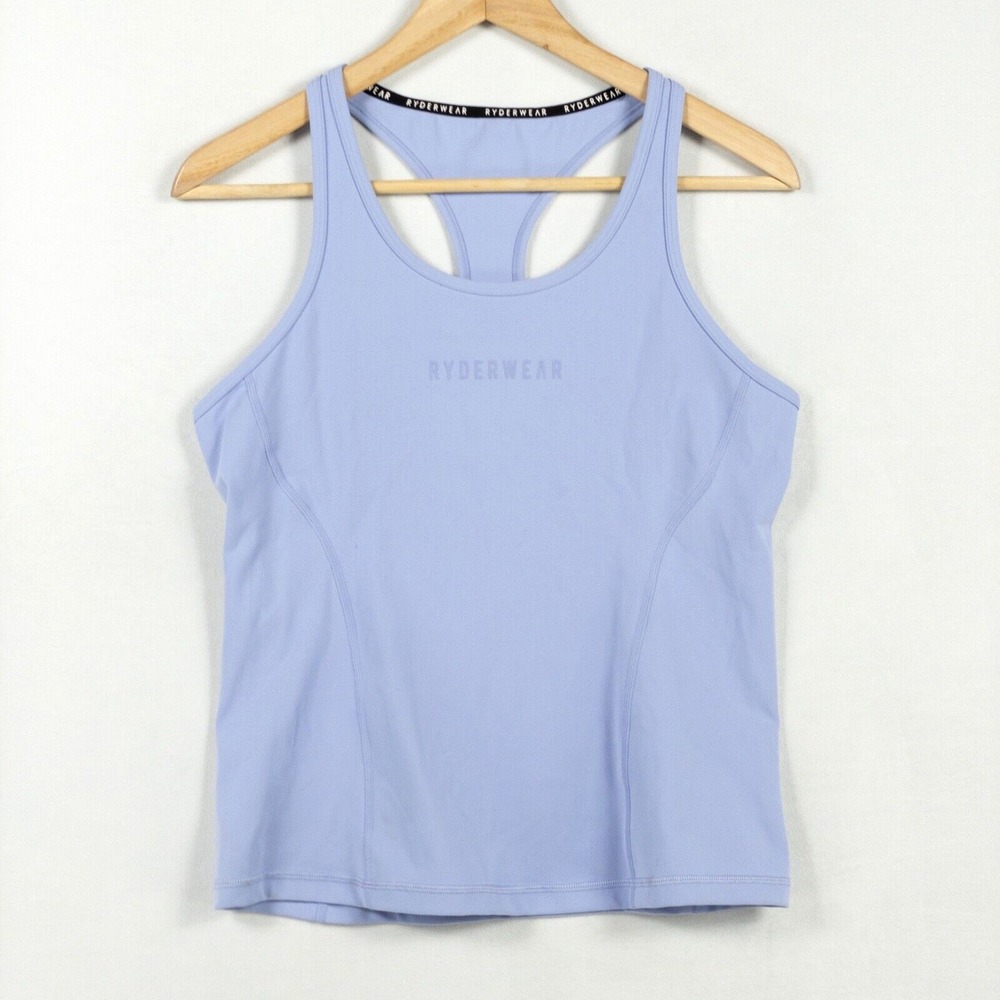 Ryderwear Active Tank Womens Sz Large Blue Purple Racerback Running Gym Workout